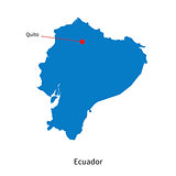 Detailed vector map of Ecuador and capital city Quito