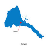 Detailed vector map of Eritrea and capital city Asmara