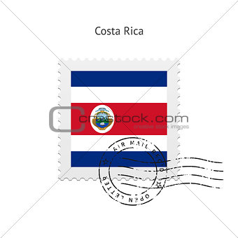 Costa Rica Flag Postage Stamp.