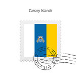 Canary Islands Flag Postage Stamp.