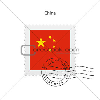 China Flag Postage Stamp.