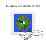 Central American Integration System Flag Postage Stamp.