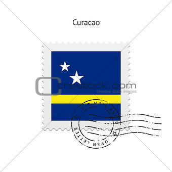 Curacao Flag Postage Stamp.