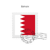 Bahrain Flag Postage Stamp.
