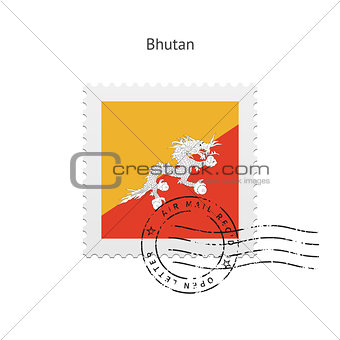 Bhutan Flag Postage Stamp.