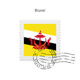 Brunei Flag Postage Stamp.