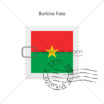Burkina Faso Flag Postage Stamp.