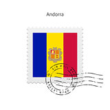 Andorra Flag Postage Stamp.