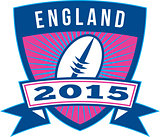 Rugby Ball England 2015 Shield Retro