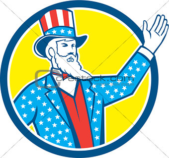 Uncle Sam American Hand Up Circle Retro