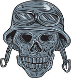 Skull Biker Helmet Drawing