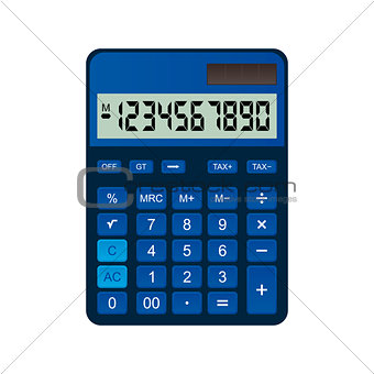 Calculator is made of blue plastic.