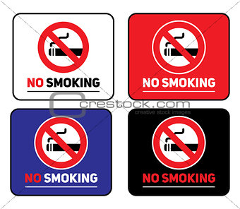 Labels set No smoking stickers