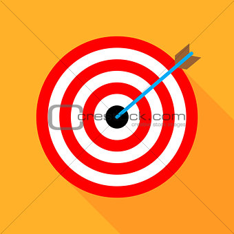 Target icon , Vector illustration flat design with long shadow