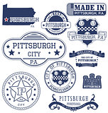 Pittsburgh city, PA, generic stamps and signs