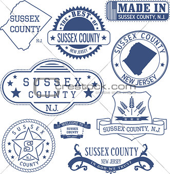 Sussex county, NJ, generic stamps and signs