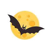 Bat and full moon.