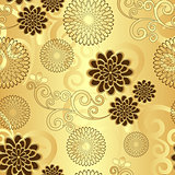 Seamless golden floral pattern 