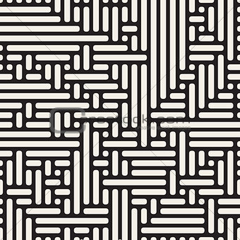 Vector Seamless Rounded Irregular Lines Pattern