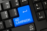 Blue Ad Campaign Key on Keyboard.