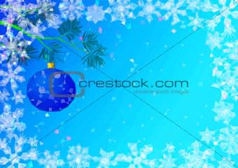 Christmas Background with Fir and Balls