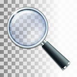 Magnifying glass on transparent background.