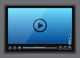 Blue glossy video player template