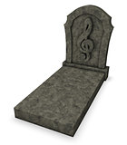 gravestone with clef symbol