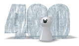 frozen number four hundred and polar bear - 3d rendering