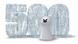 frozen number five hundred and polar bear - 3d rendering