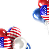 3d rendering balls with symbols of the U.S.