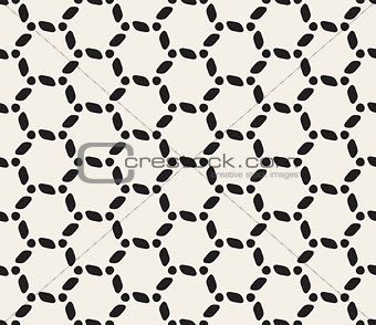 Vector Seamless Black and White Rounded Lines Pattern