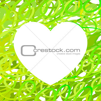 Hand drawn Heart symbol. Vector calligraphy Green symbol