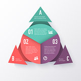 Vector elements for infographics. Template of a pie chart with triangle arrows.