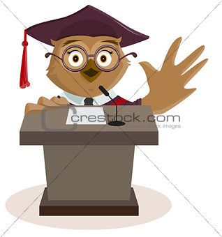 Owl professor said from podium