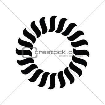 Abstract geometric symbol. Sun or flower or wheel