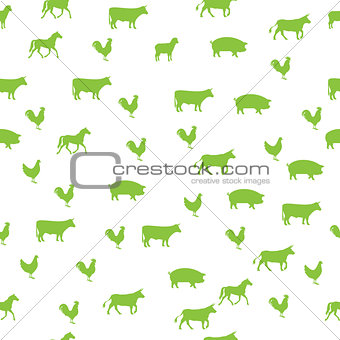 Seamless background with domestic animals
