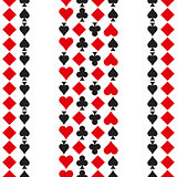 Pattern with playing cards symbols