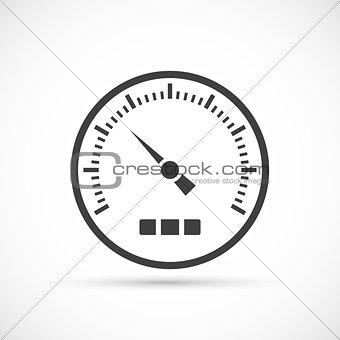 Speedometer icon on white background