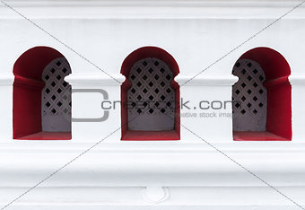 Small red window for ventilation