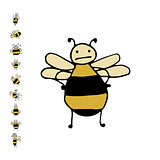 Funny bee, sketch for your design