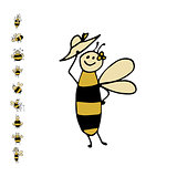 Funny bee, sketch for your design