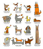 Funny dogs collection, sketch for your design