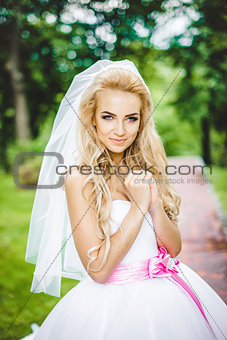 Bride posing