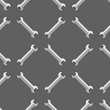 Set of Metallic Wrench Grey Seamless Pattern