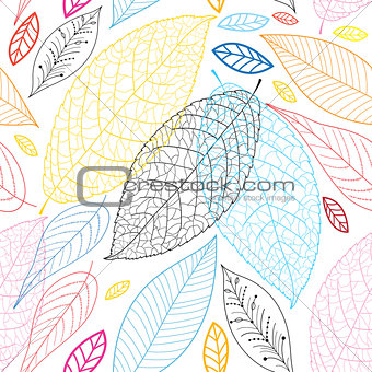 Graphic pattern of autumn leaves 