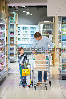 Family in supermarket