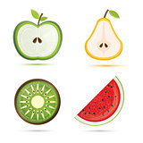 Pear, apple, watermelon, kiwi.