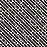 Vector Seamless Black and White Rounded Diagonal Lines Pattern