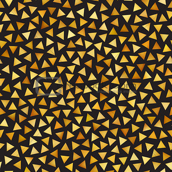 Vector Seamless Golden Gradient Triangle Shape Jumble Pattern